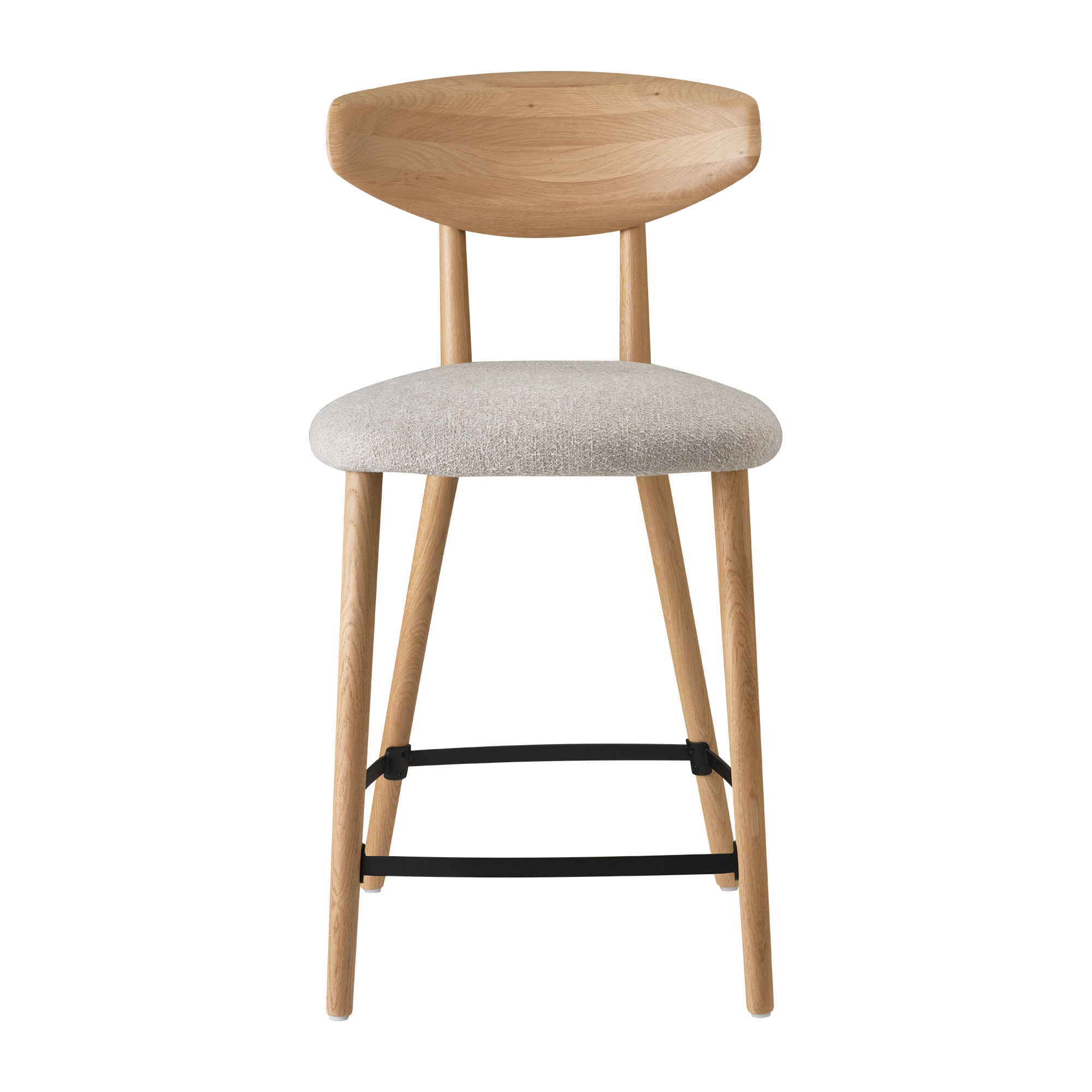 Mobitec - Tabouret de cuisine Toro - Dossier Bois Massif - Hauteur d'assise 65