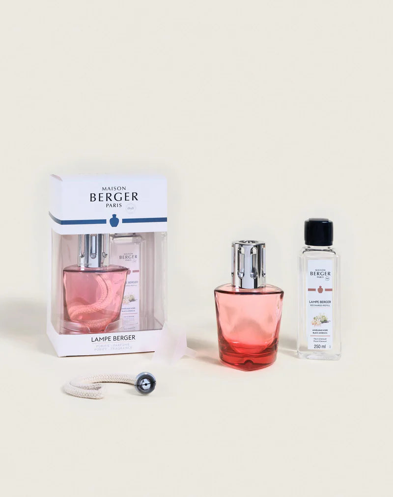 Lampe Maison Berger - Coffret Terra - Rouge - Parfum Angélique Noire