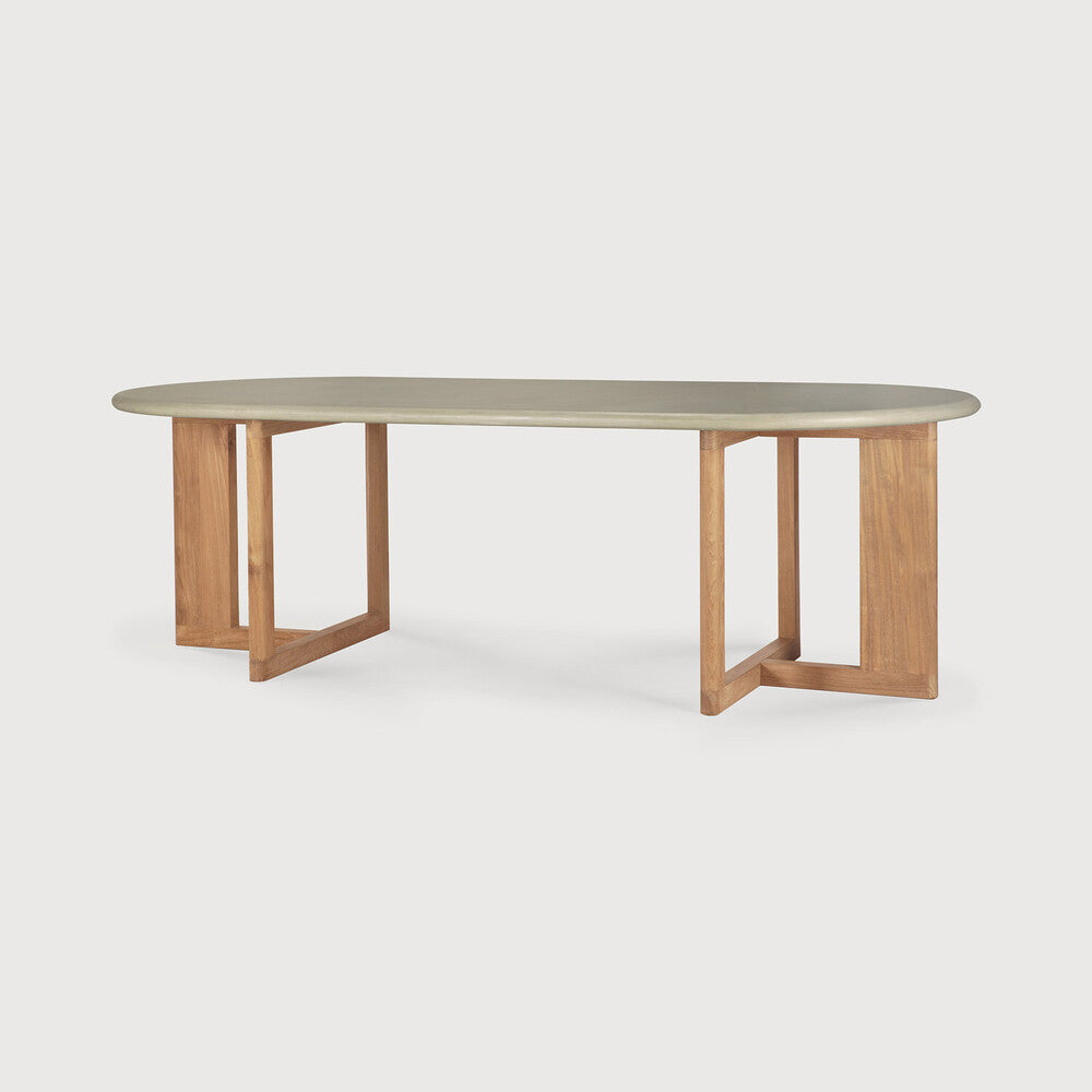 Ethnicraft - Outdoor - Table Trestle - Ciment et Teck - 240 x 110 x H76