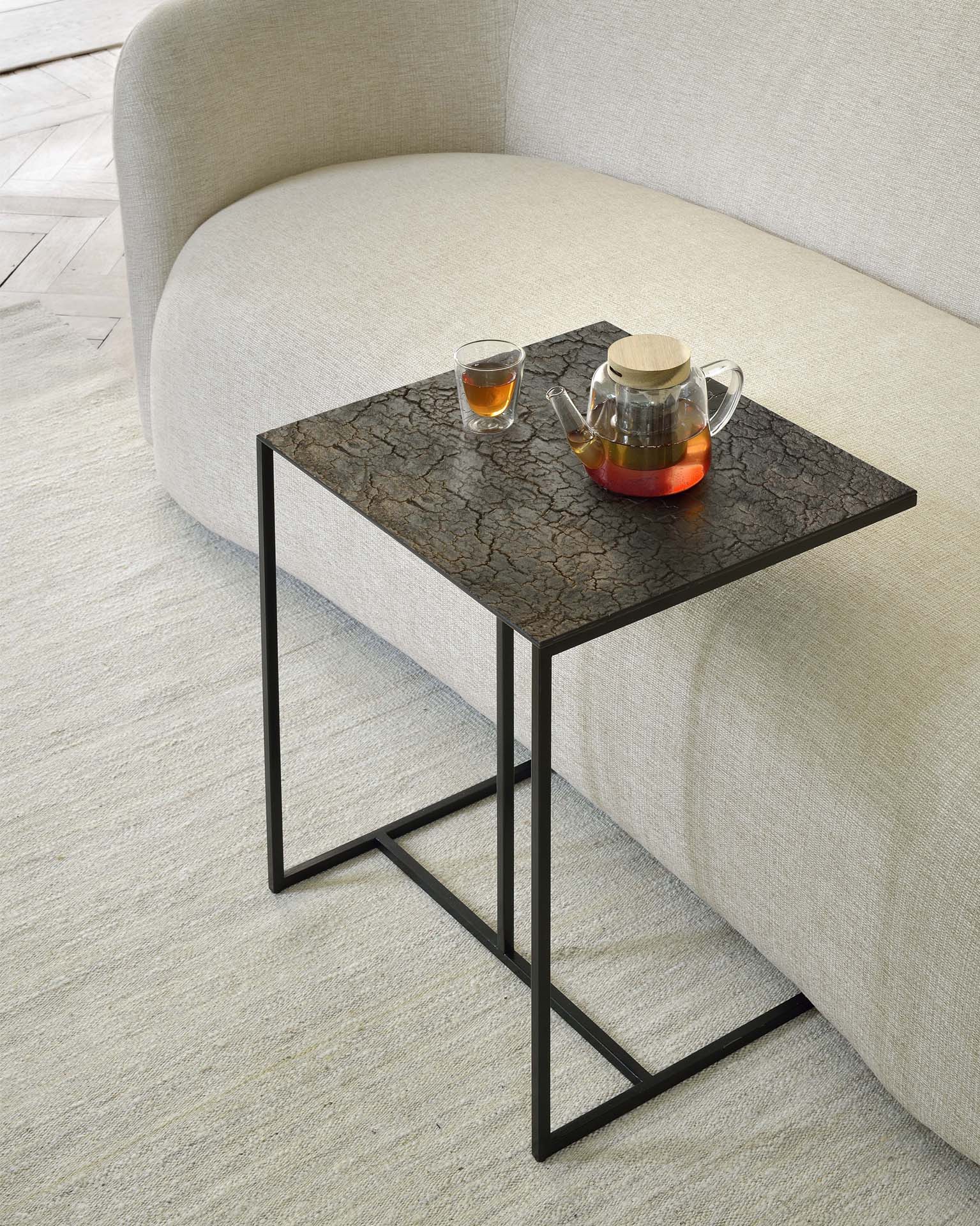 Ethnicraft - Bout de canapé Triptic - minerals - Wisky - Lava - 51 x 47 x H.59