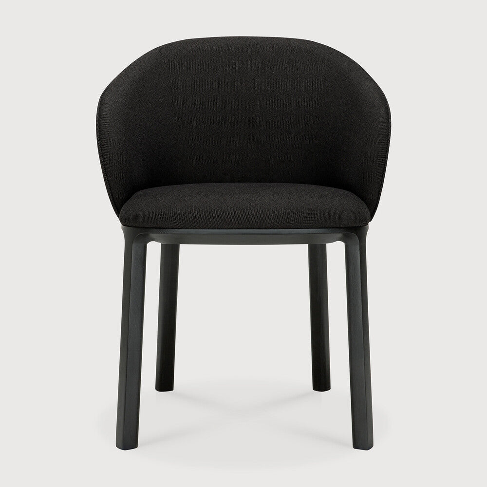 Ethnicraft - Chaise Unda - Pieds Chêne Noir verni et revêtement Charcoal