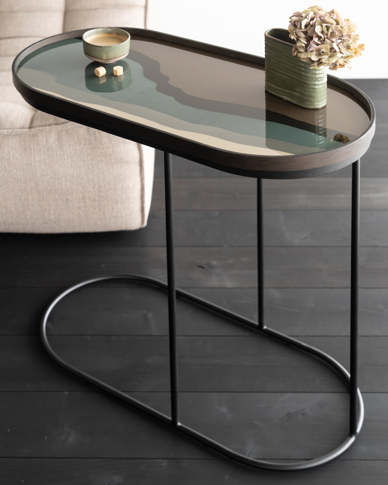 Ethnicraft - Plateau oblong en verre - Wabi Sabi - taille M - 71 x 36 x H3