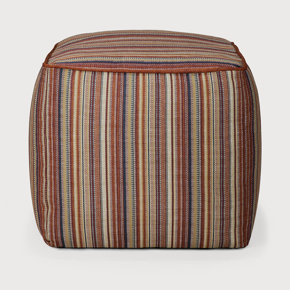 Ethnicraft - Outdoor - Pouf Zahara - Coloris Terra, Bleu ou Gris - 50 x 50 x H 40