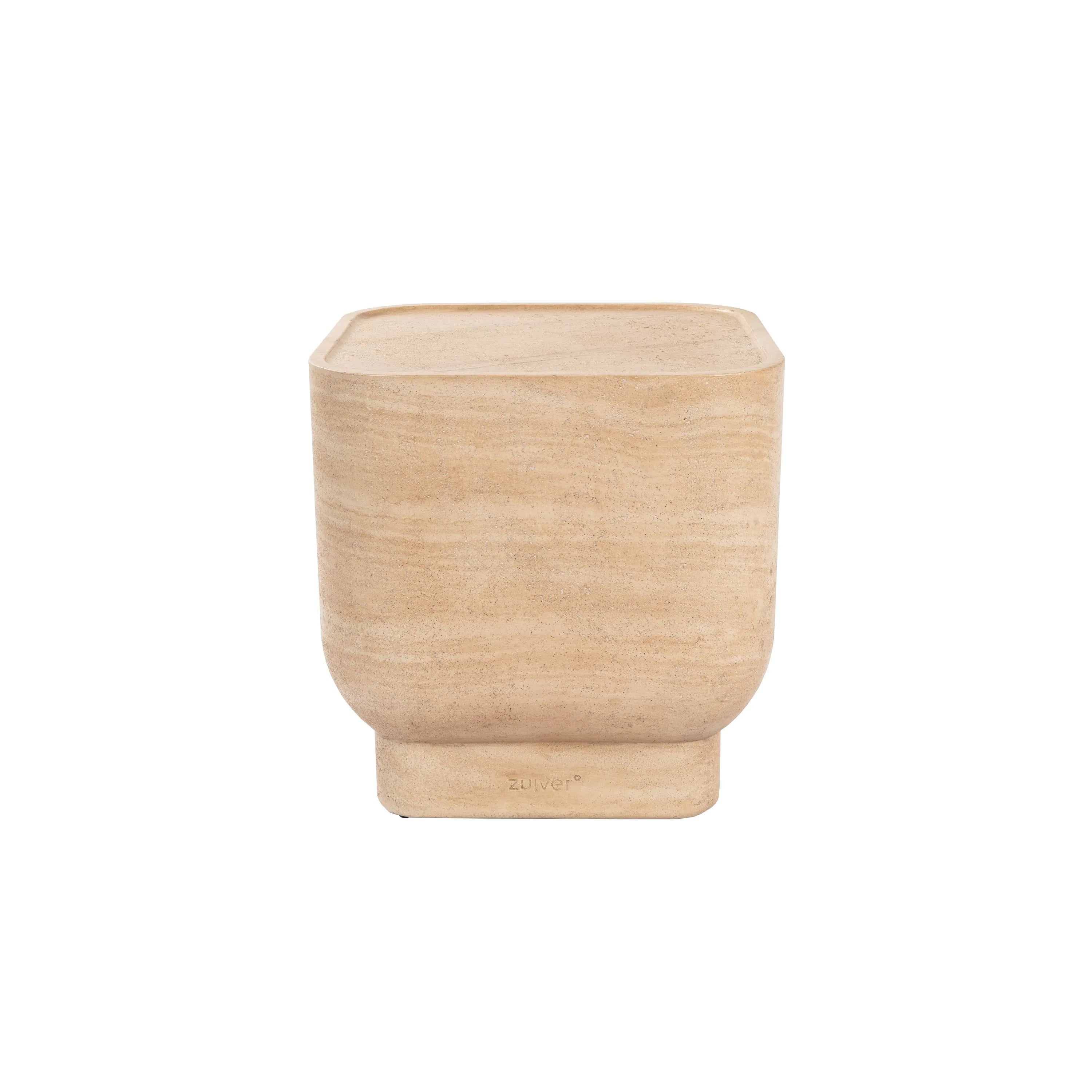 Zuiver - Noble - Table d'appoint - 45 x 45 x H47 - Fibre de verre, sable et béton