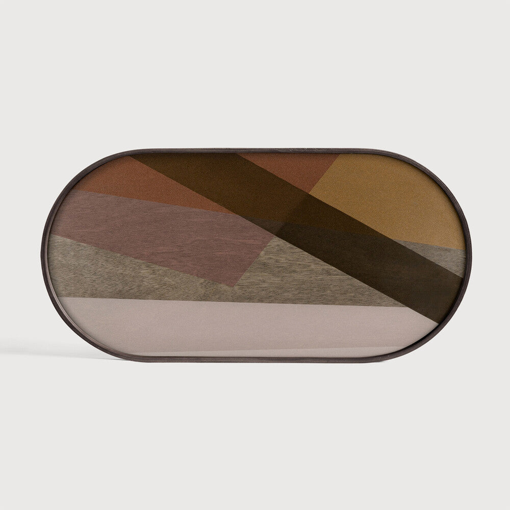 Ethnicraft - Plateau oblong en verre - Angle - taille M - 71 x 36 x H3