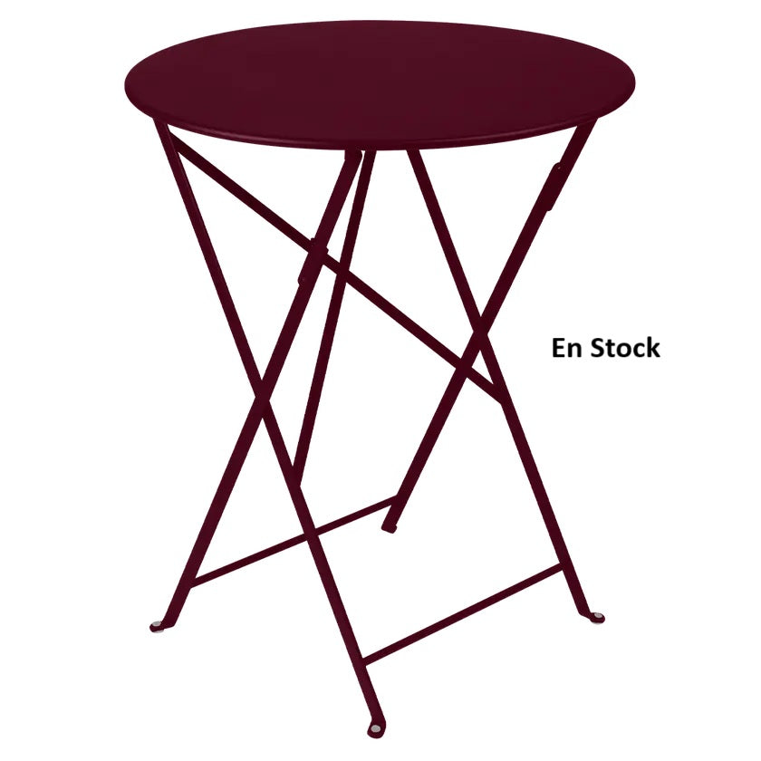 Fermob - Bistro - Table Ronde - Diamètre 60 cm - Acier - Cerise Noire (En Stock)