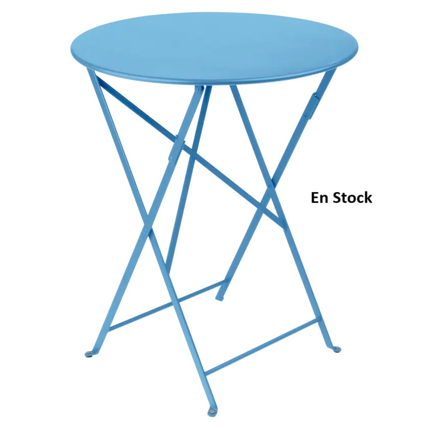 Fermob - Bistro - Table Ronde - Diamètre 60 cm - Acier - Bleu Maya (En Stock)