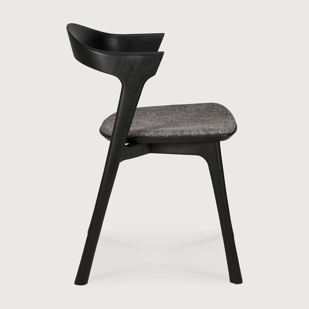 Ethnicraft - Chaise Bok - Chêne noir verni - Tissus Grey ou Soft black