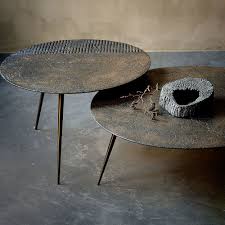 Ethnicraft - Table basse Luna - Lava linear - Whisky - diamètre 65 x H41