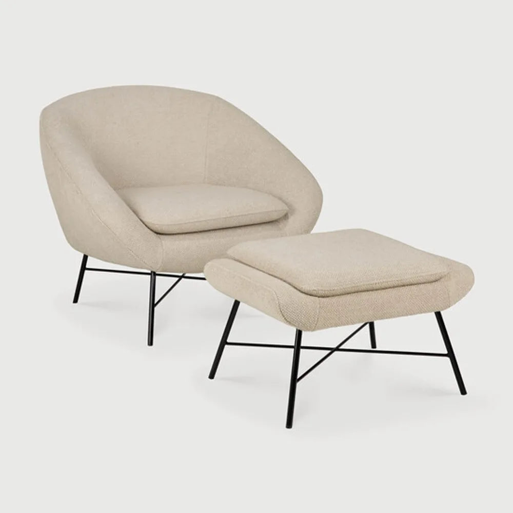 Ethnicraft – Barrow – Fauteuil Barrow – Tissu Off White