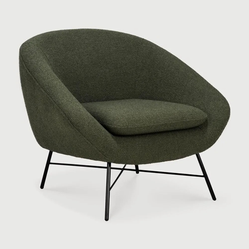 Ethnicraft – Barrow – Fauteuil Barrow – Tissu Pine Green