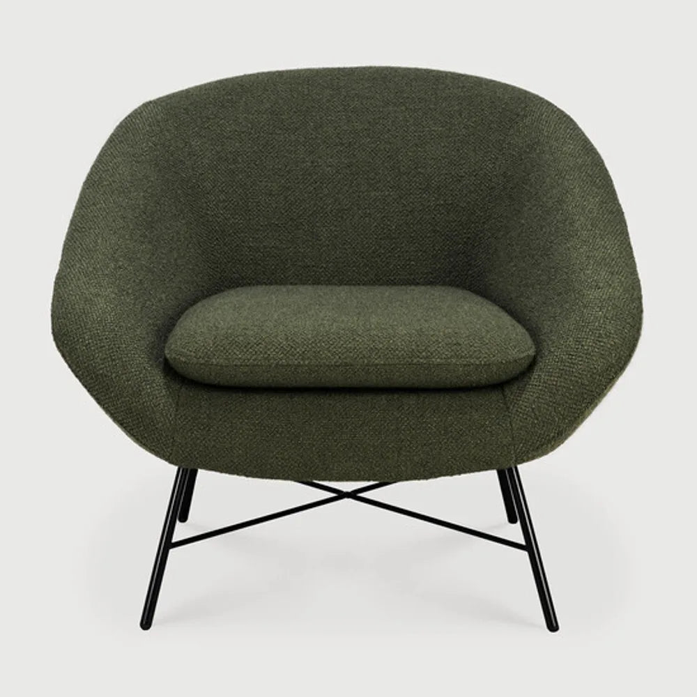 Ethnicraft – Barrow – Fauteuil Barrow – Tissu Pine Green