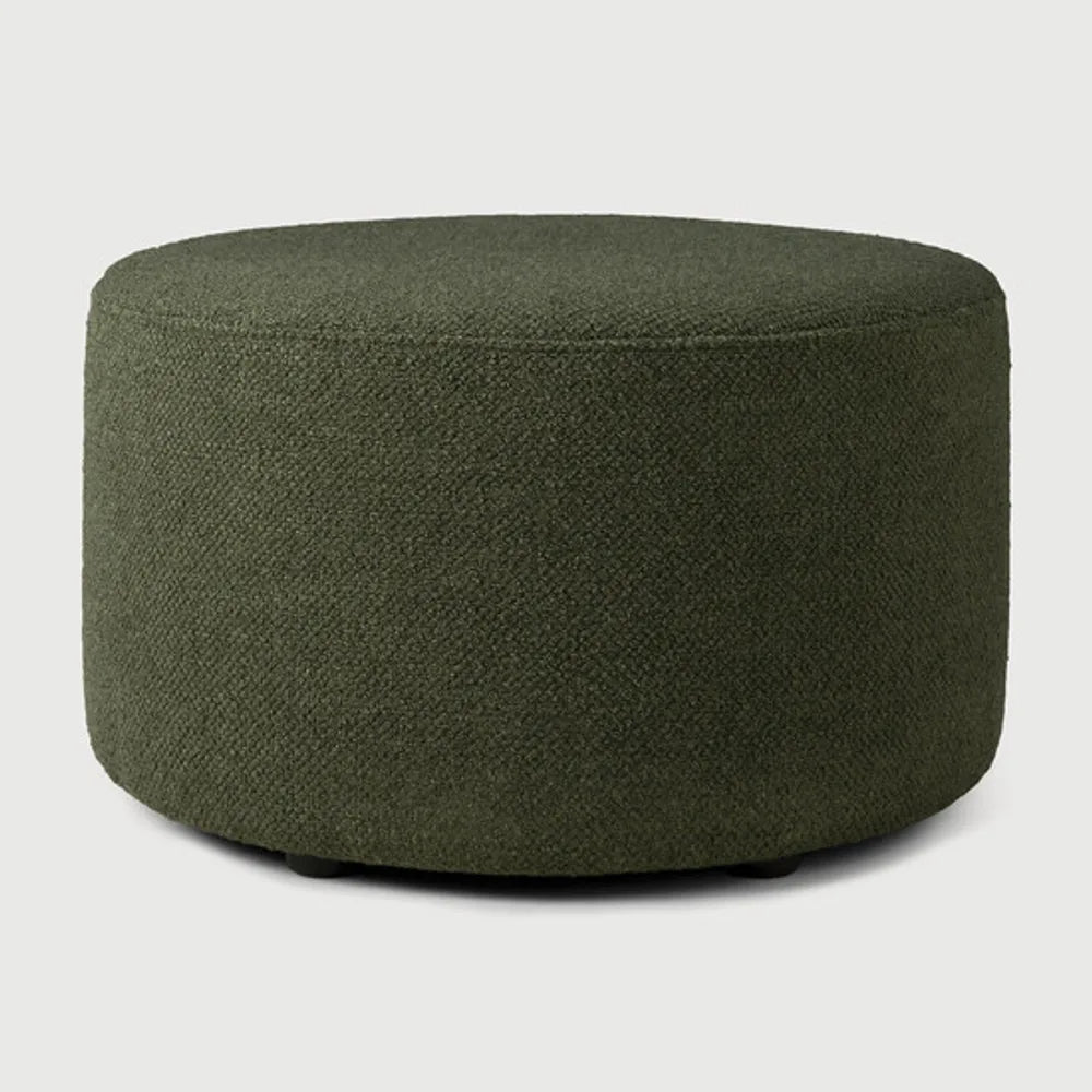 Ethnicraft – Barrow – Pouf Barrow – Tissu Pine Green - 60 cm