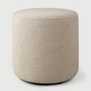 Ethnicraft – Barrow – Pouf Barrow – Tissu Off White - 40 cm