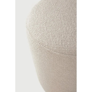 Ethnicraft – Barrow – Pouf Barrow – Tissu Off White - 40 cm