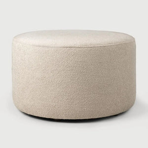 Ethnicraft – Barrow – Pouf Barrow – Tissu Off White - 60 cm