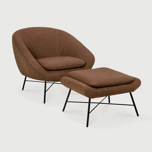 Ethnicraft – Barrow – Repose Pieds Barrow – Tissu Copper