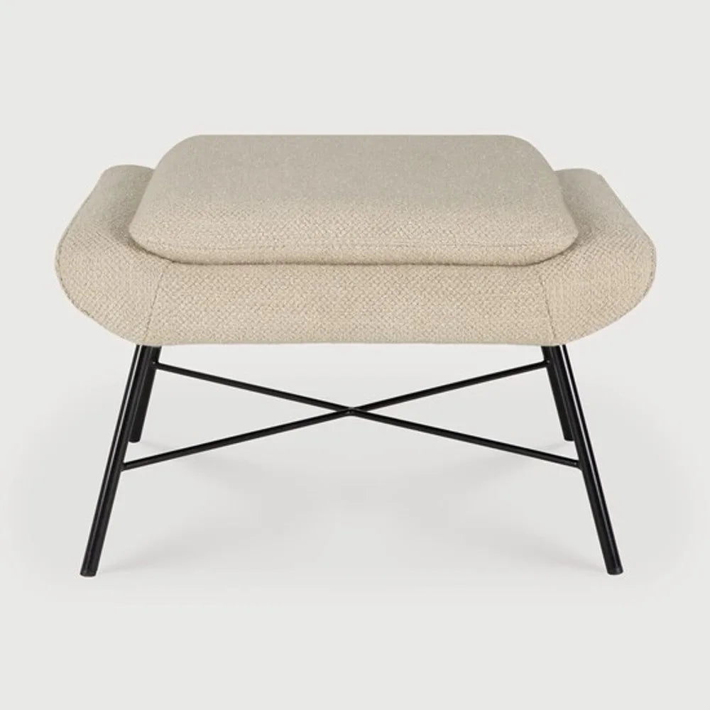Ethnicraft – Barrow – Repose Pieds Barrow – Tissu Off White