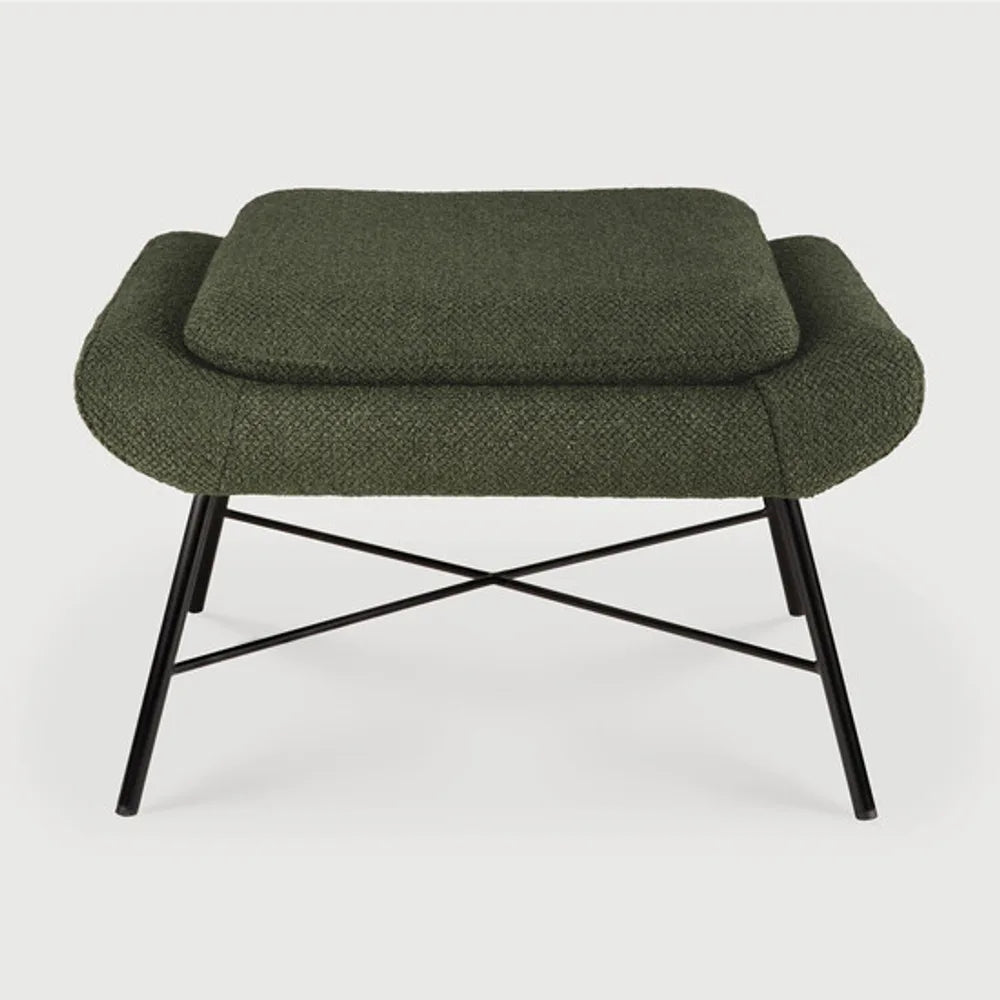 Ethnicraft – Barrow – Repose Pieds Barrow – Tissu Pine Green