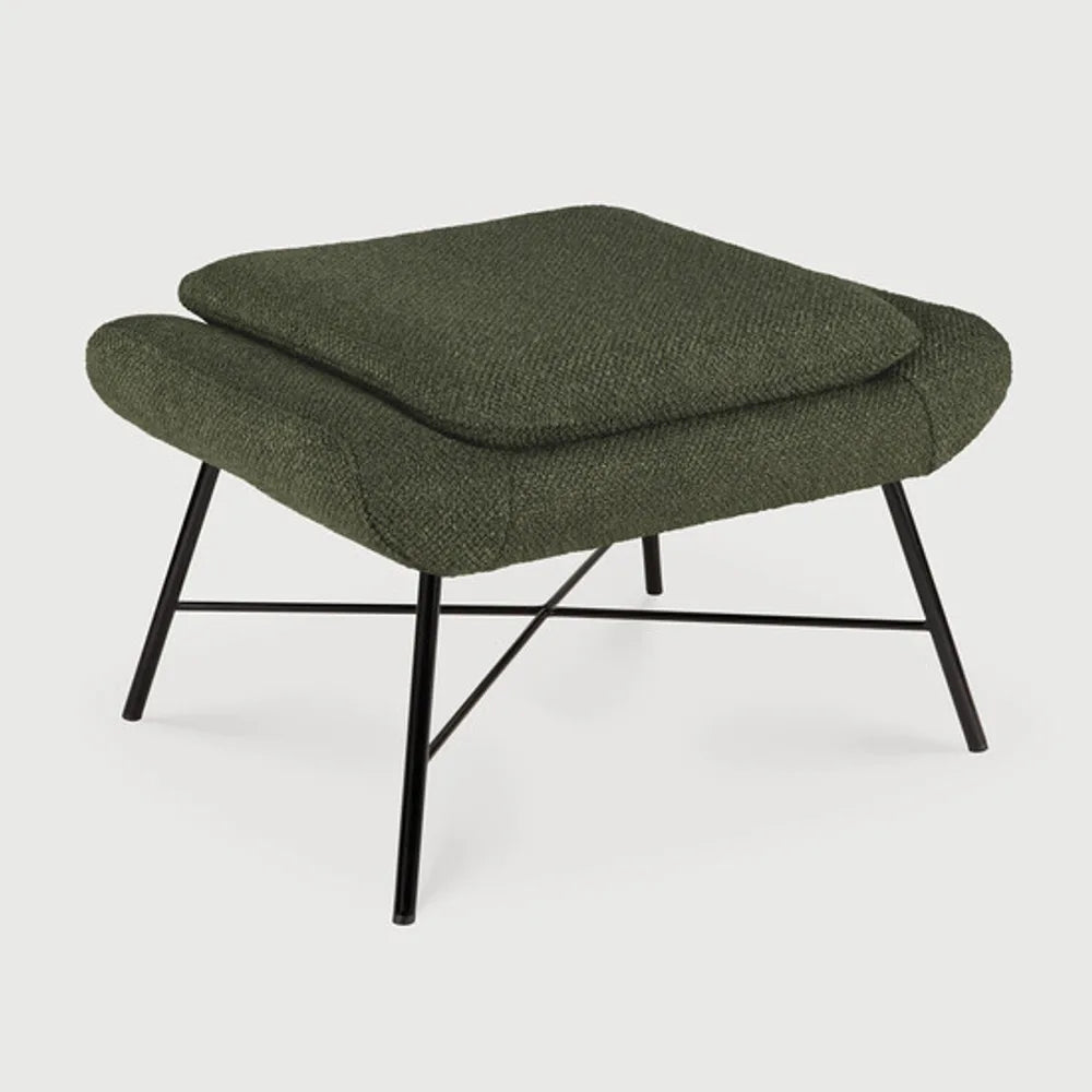 Ethnicraft – Barrow – Repose Pieds Barrow – Tissu Pine Green