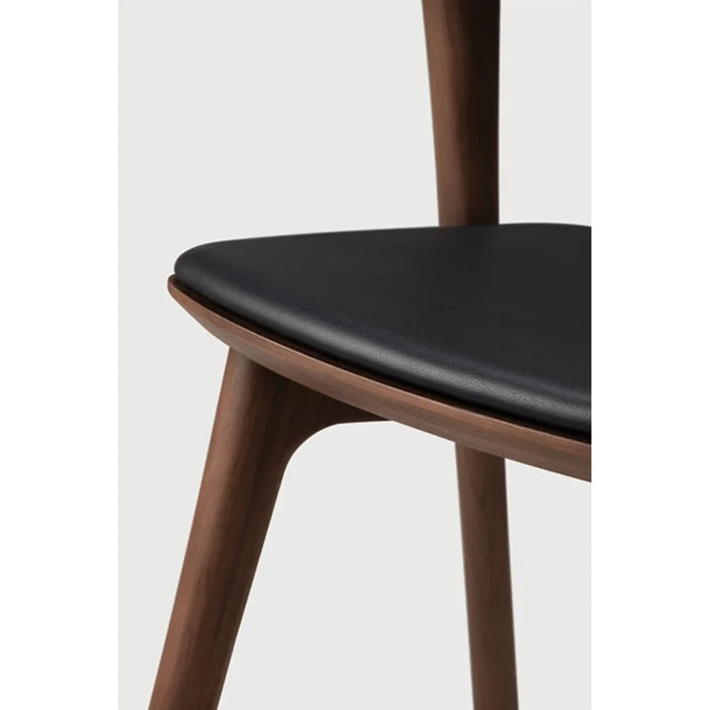 Ethnicraft – Bok – Chaise Bok – Teck brun - Cuir Black