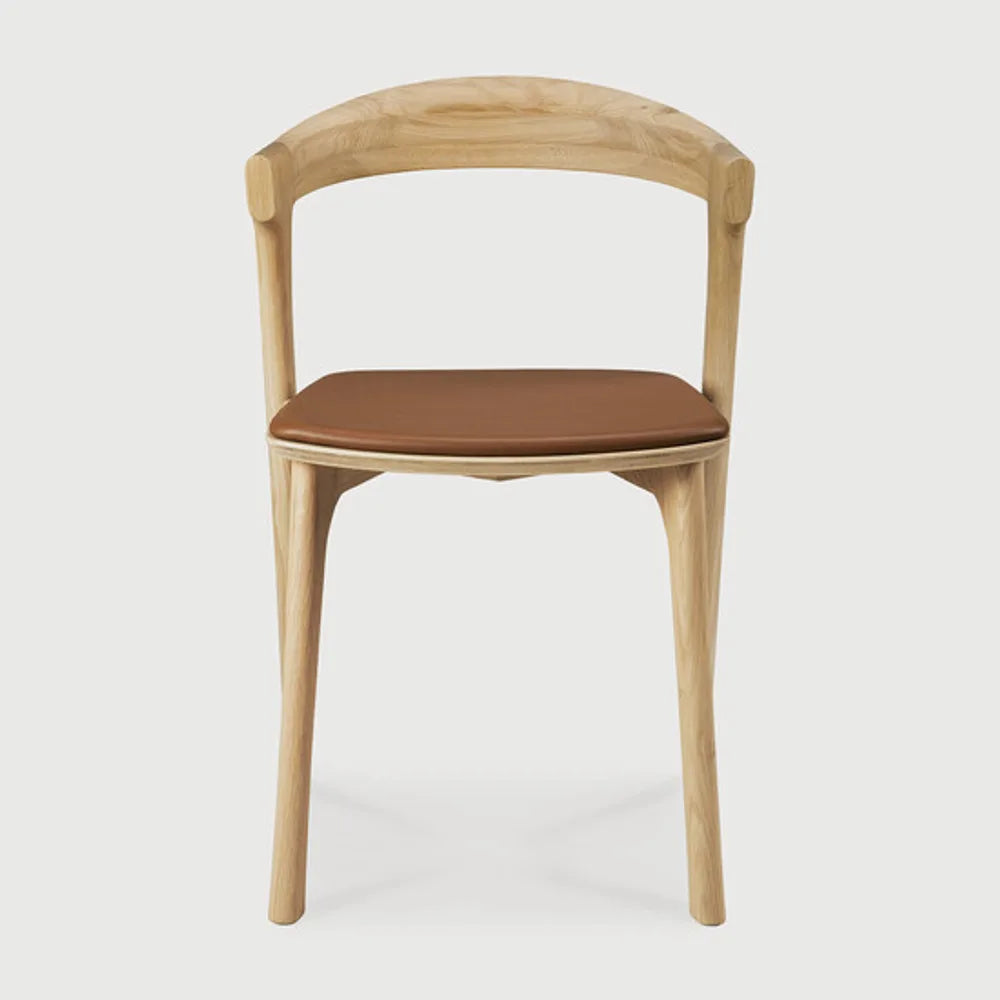 Ethnicraft – Bok – Chaise Bok – Chêne - Cuir Cognac