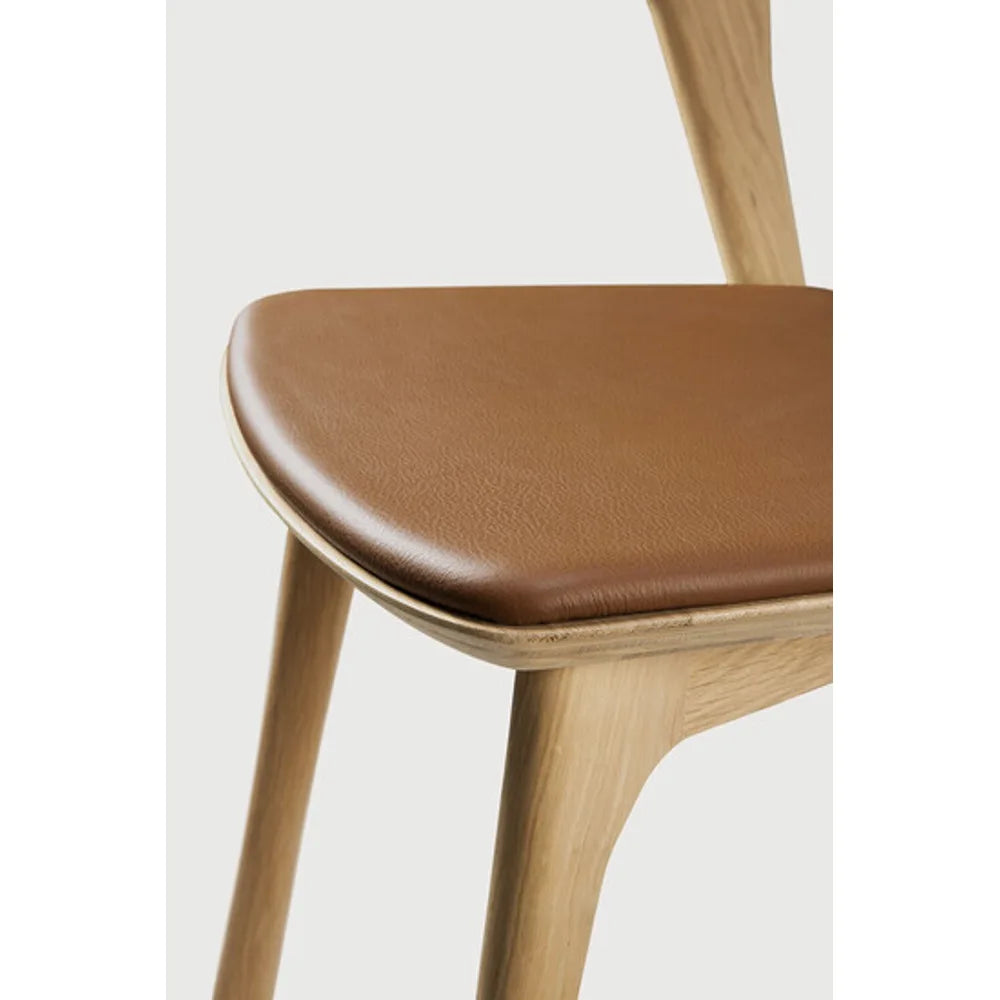 Ethnicraft – Bok – Chaise Bok – Chêne - Cuir Cognac