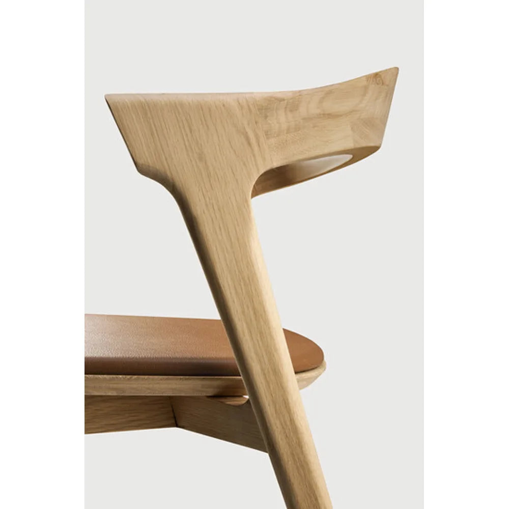 Ethnicraft – Bok – Chaise Bok – Chêne - Cuir Cognac