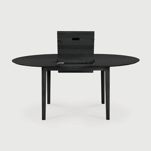Ethnicraft – Bok – Table à Rallonge Bok – Chêne noir - 129/179 cm