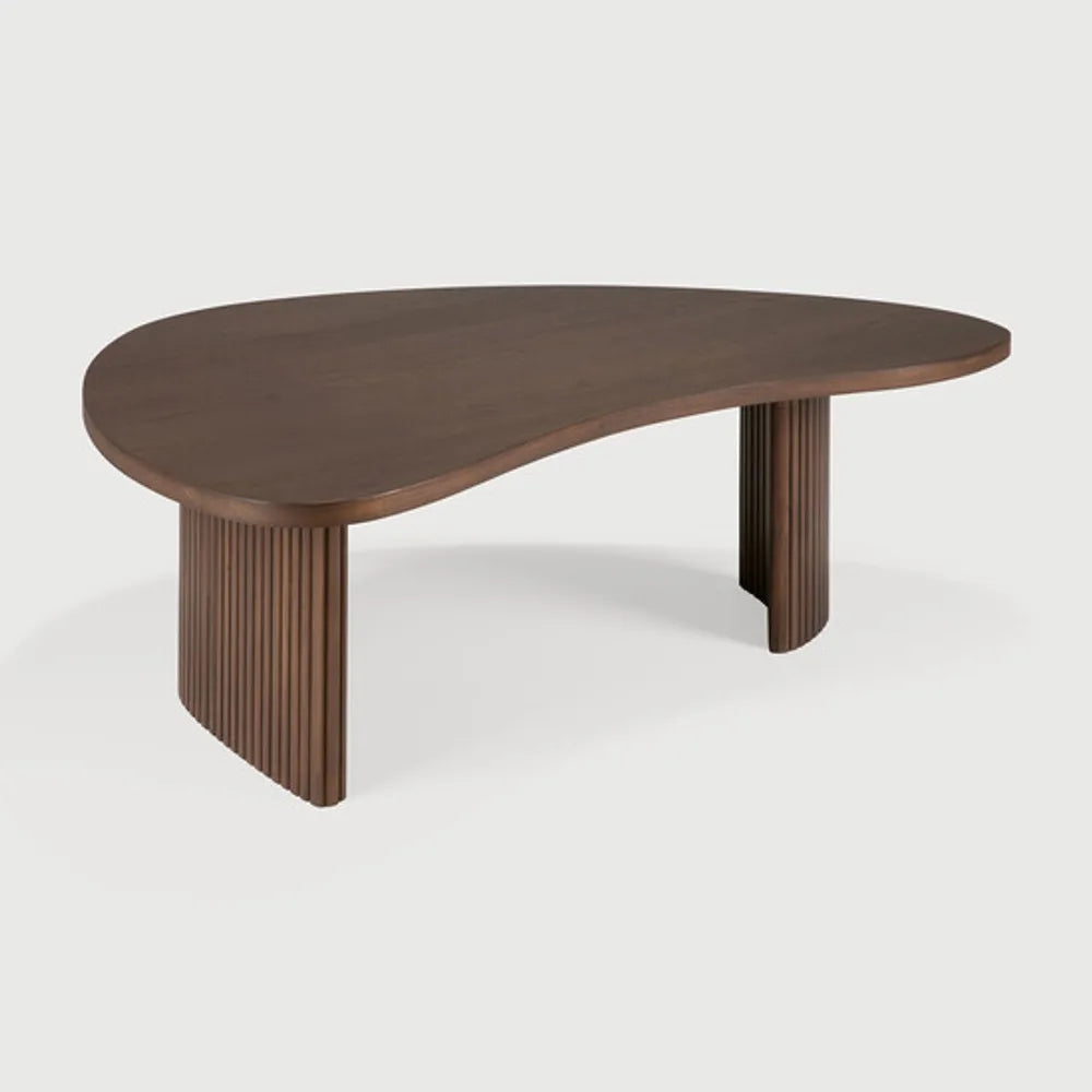 Ethnicraft – Boomerang – Table Basse Boomerang – Teck brun - 90 x 61 x 29 cm