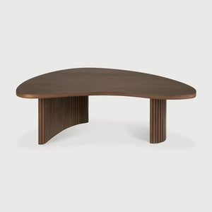 Ethnicraft – Boomerang – Table Basse Boomerang – Teck brun - 90 x 61 x 29 cm