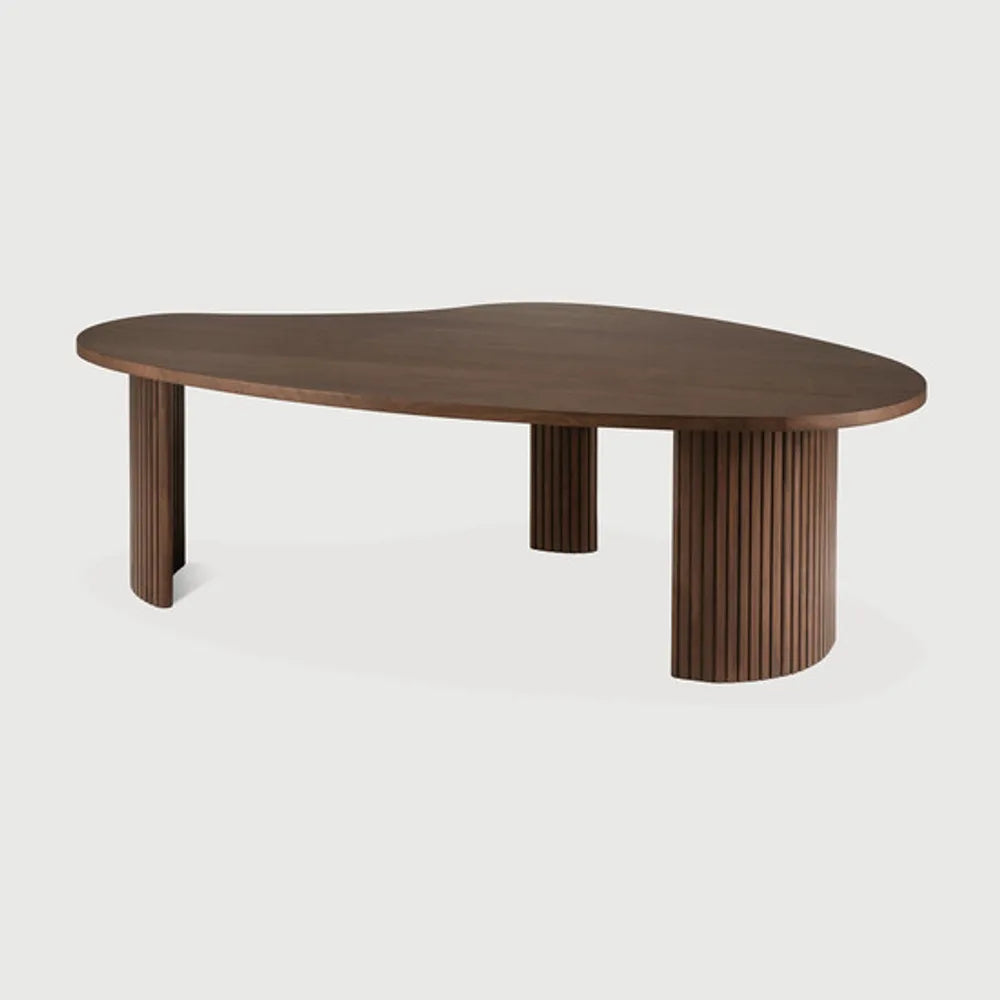 Ethnicraft – Boomerang – Table Basse Boomerang – Teck brun - 126 x 74 x 40 cm