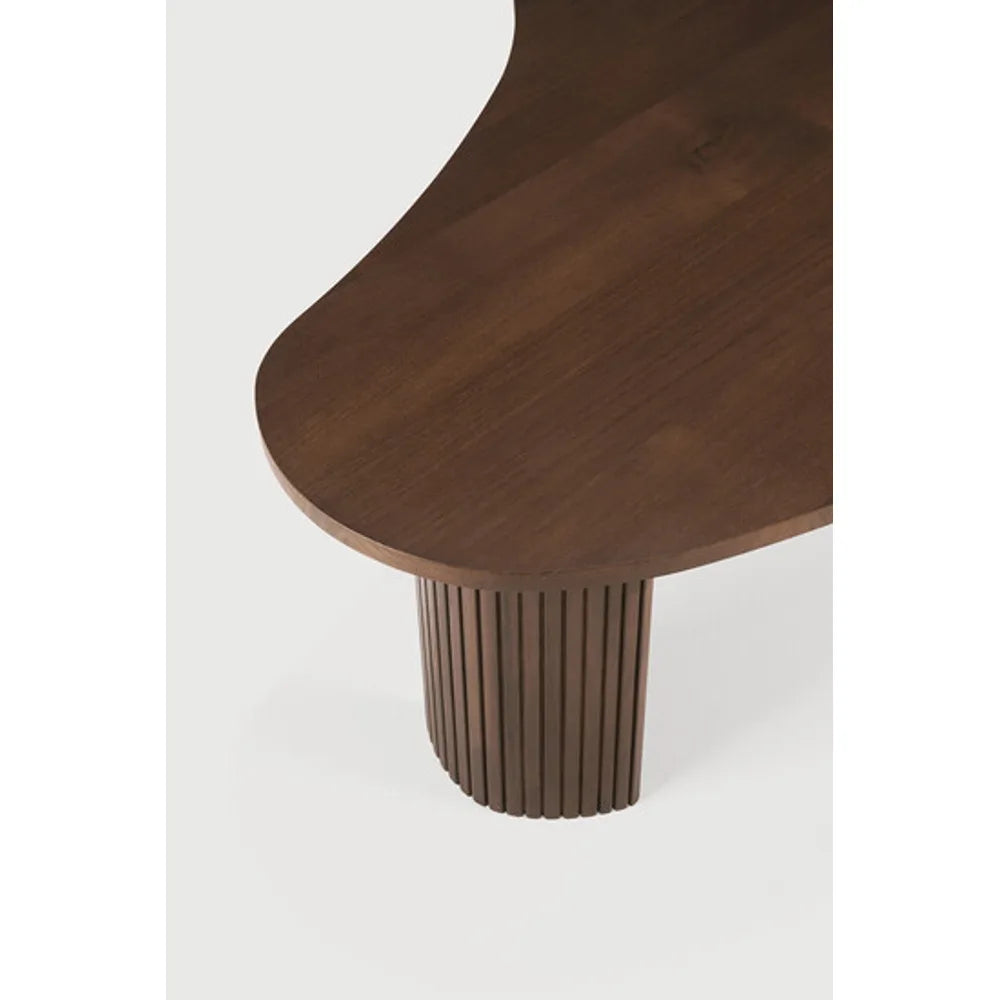 Ethnicraft – Boomerang – Table Basse Boomerang – Teck brun - 126 x 74 x 40 cm