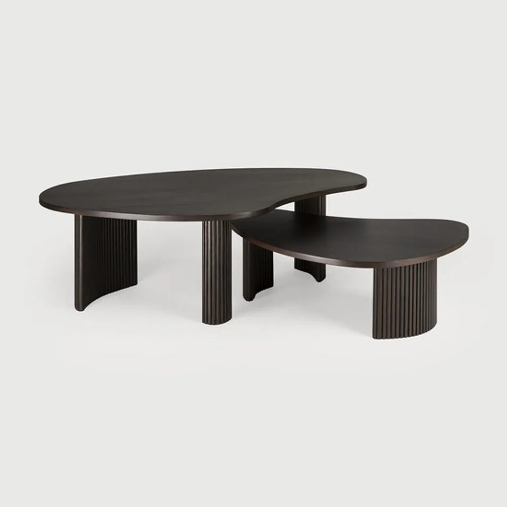 Ethnicraft – Boomerang – Table Basse Boomerang – Acajou brun foncé - 126 x 74 x 40 cm