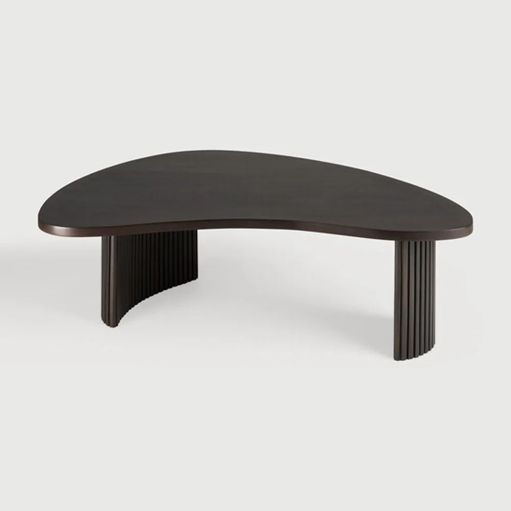 Ethnicraft – Boomerang – Table Basse Boomerang – Acajou brun foncé - 90 x 61 x 29 cm