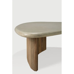 Ethnicraft – Boomerang – Table Basse De Jardin Boomerang – Béton et teck recyclé - 90 cm
