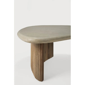 Ethnicraft – Boomerang – Table Basse De Jardin Boomerang – Béton et teck recyclé - 126 cm