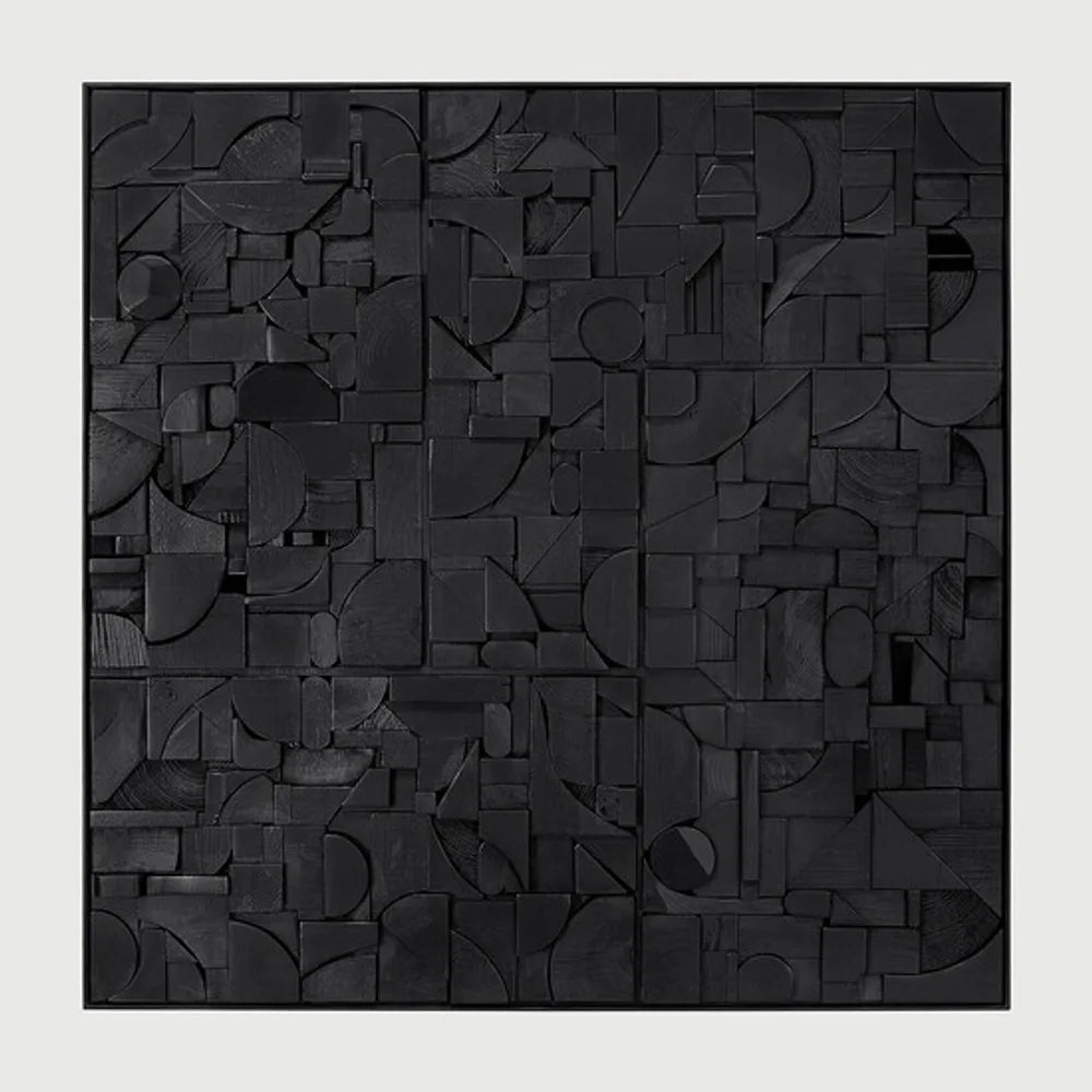 Ethnicraft – Bricks – Decoration Murale Bricks – Black - 100 x 100 cm - Carré