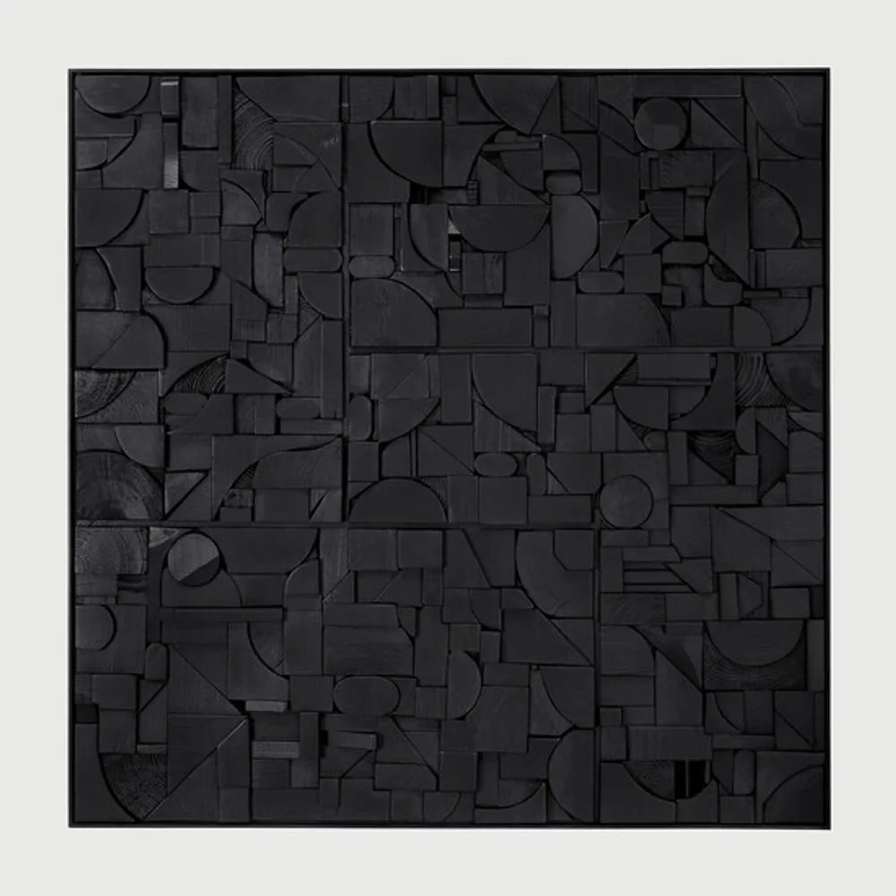 Ethnicraft – Bricks – Decoration Murale Bricks – Black - 100 x 100 cm - Carré