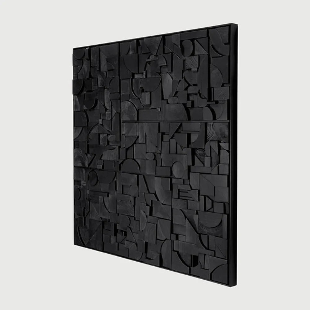 Ethnicraft – Bricks – Decoration Murale Bricks – Black - 100 x 100 cm - Carré