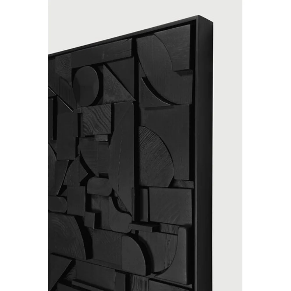 Ethnicraft – Bricks – Decoration Murale Bricks – Black - 100 x 100 cm - Carré