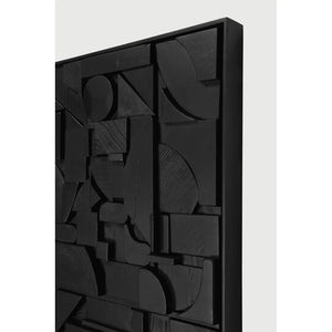 Ethnicraft – Bricks – Decoration Murale Bricks – Black - 100 x 100 cm - Carré