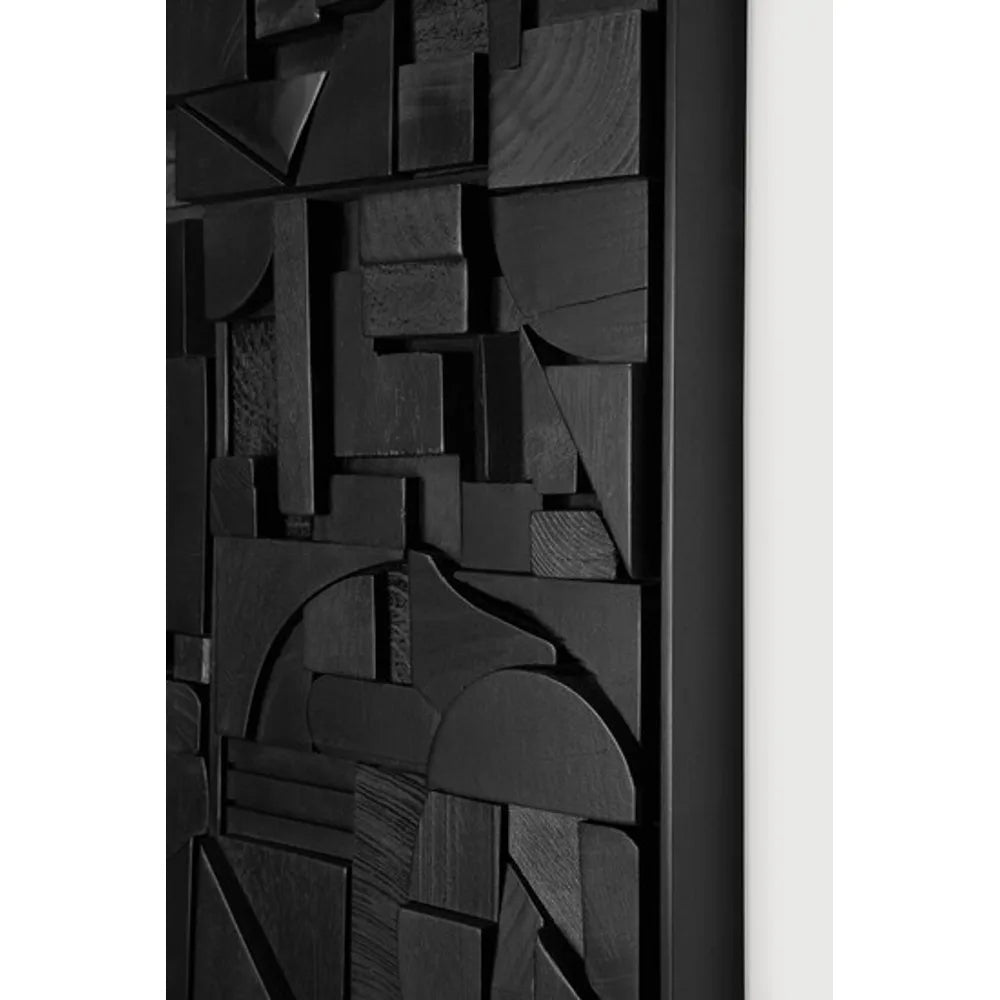 Ethnicraft – Bricks – Decoration Murale Bricks – Black - 100 x 100 cm - Carré
