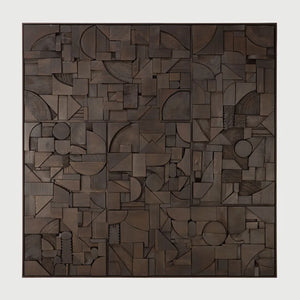 Ethnicraft – Bricks – Decoration Murale Bricks – Dark Brown - 100 x 100 cm - Carré