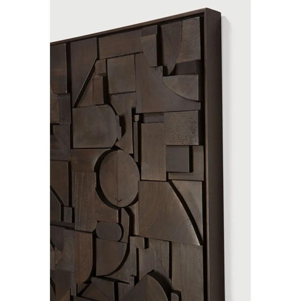Ethnicraft – Bricks – Decoration Murale Bricks – Dark Brown - 100 x 100 cm - Carré