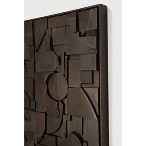 Ethnicraft – Bricks – Decoration Murale Bricks – Dark Brown - 100 x 100 cm - Carré