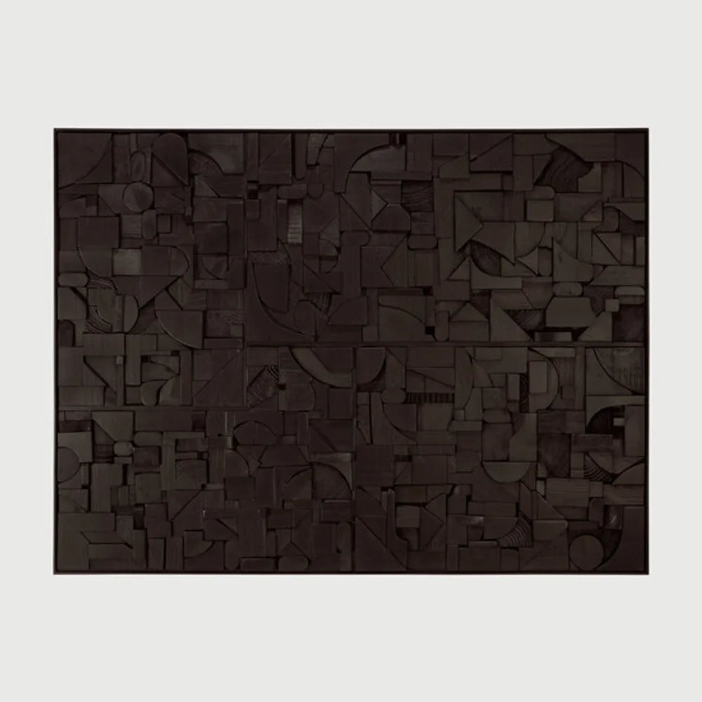 Ethnicraft – Bricks – Decoration Murale Bricks – Black - 120 x 90 cm - Rectangulaire