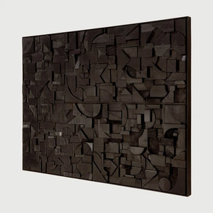 Ethnicraft – Bricks – Decoration Murale Bricks – Black - 120 x 90 cm - Rectangulaire