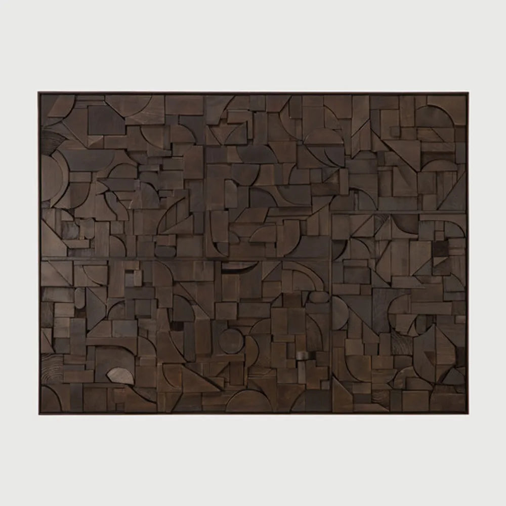 Ethnicraft – Bricks – Decoration Murale Bricks – Dark Brown - 120 x 90 cm - Rectangulaire