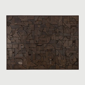 Ethnicraft – Bricks – Decoration Murale Bricks – Dark Brown - 120 x 90 cm - Rectangulaire